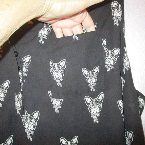 Torrid GEORGETTE Harper Size 3X BLOUSE Tunic Top DOG PRINT Pockets FLOWY Light - Picture 4 of 12